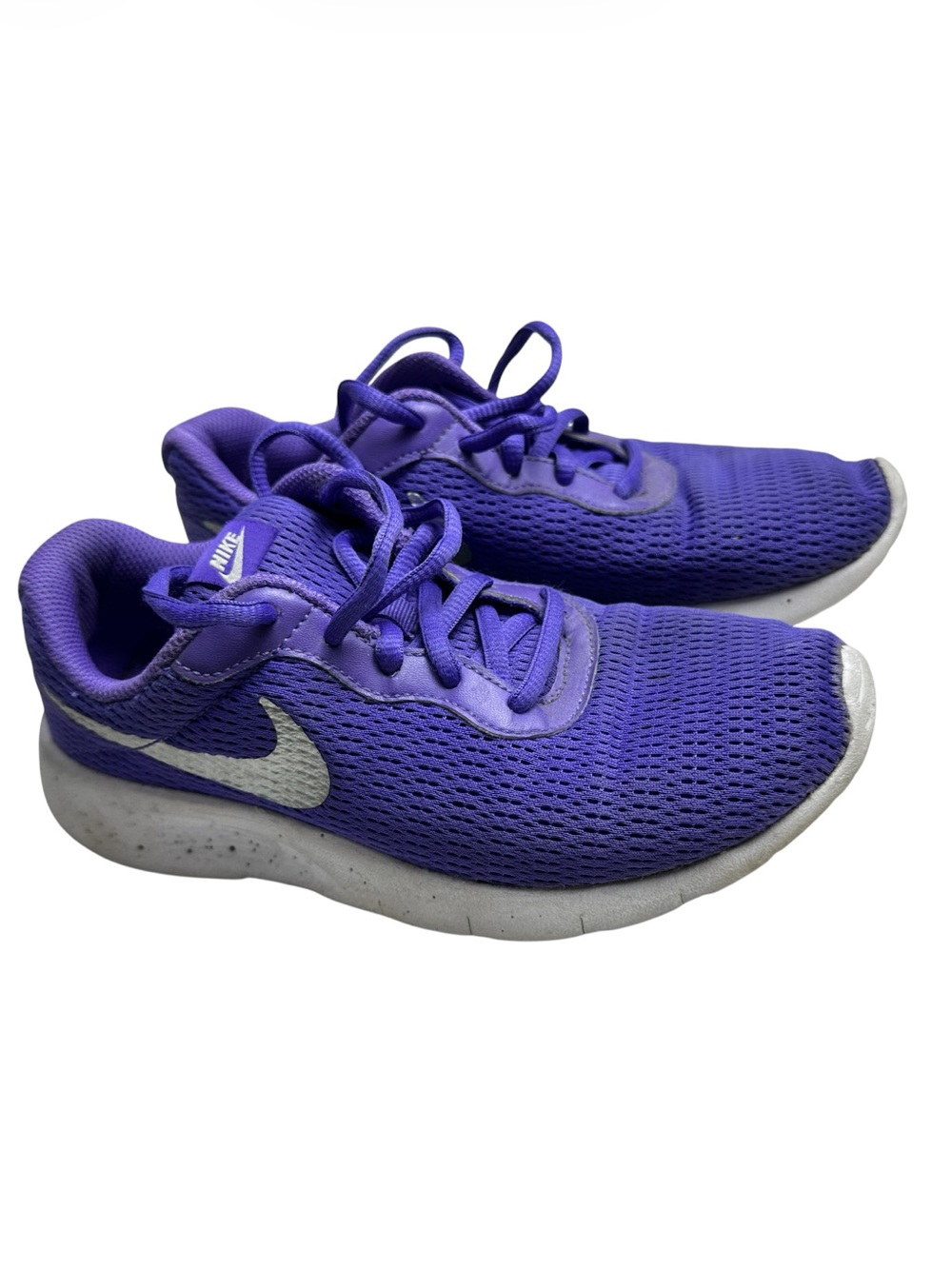 Nike Kids Purple Mesh Athletic Sneakers with White Swoosh
